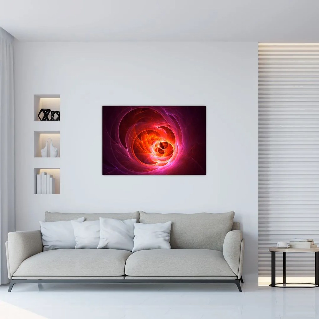 Tabloul modern cu abstracțiune roz (90x60 cm)