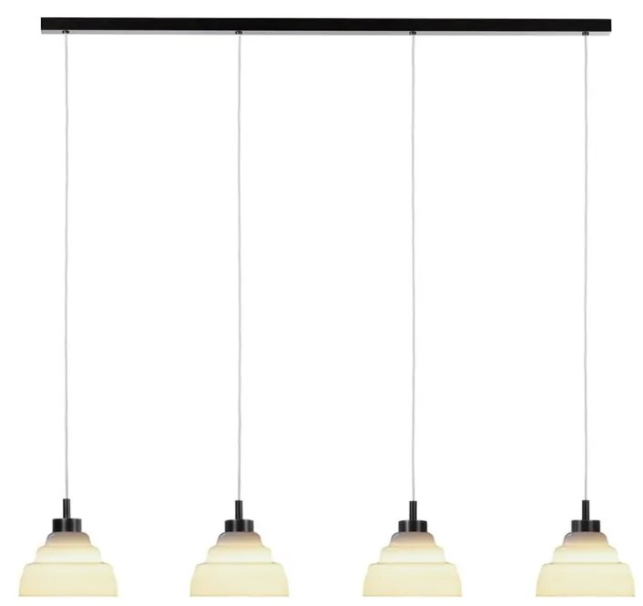 Lustra cu 4 pendule suspendate din Sticla, Alb, VENTURA