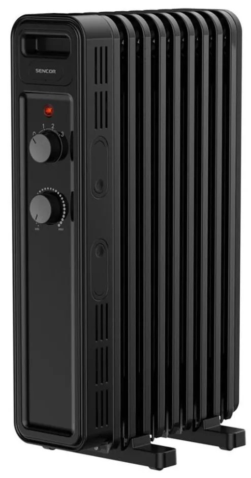 Sencor - radiator electric cu ulei, 9 secțiuni, 800/1200/2000W/230V, negru