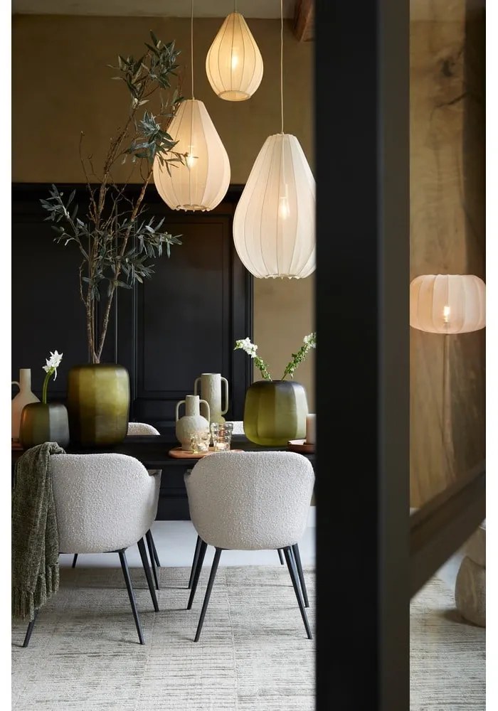 Lustră bej cu abajur din sticlă ø 28 cm Itela – Light & Living