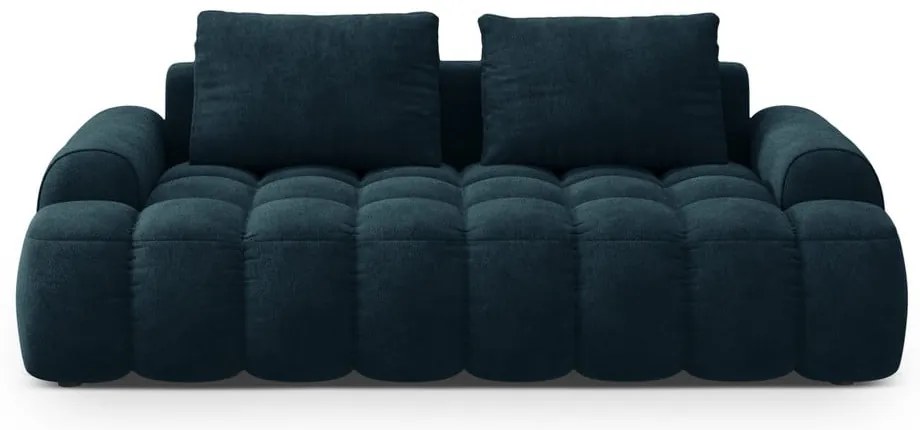 Canapea petrol cu tapițerie din catifea 200 cm Linz – Cosmopolitan Design