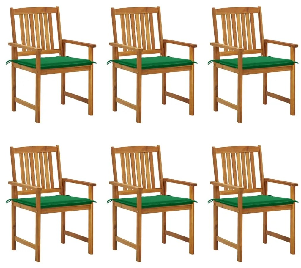 vidaXL Scaune de grădină cu perne, 6 buc., lemn masiv de acacia