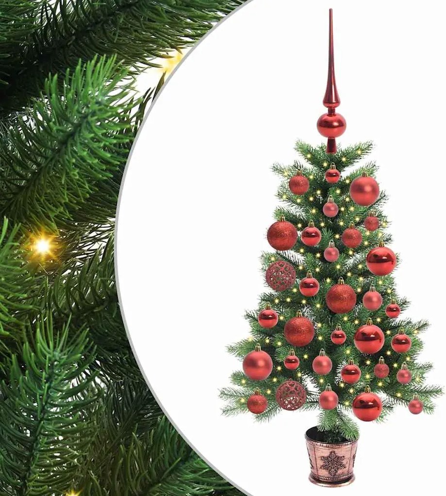 vidaXL Brad de Crăciun cu 150 LED cu suport Verde 90 cm PE