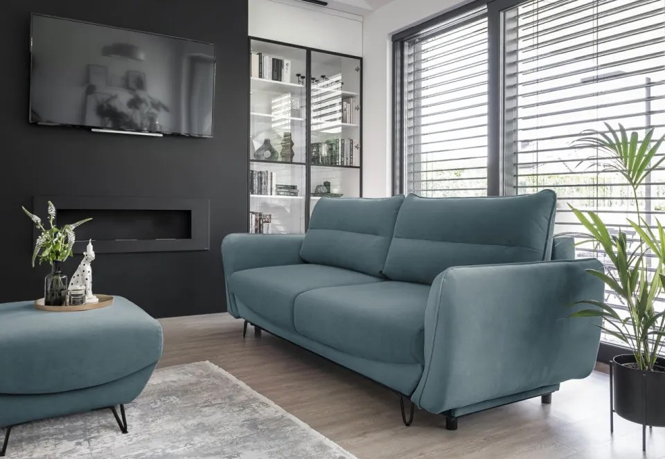 Canapea tapitata, extensibila, cu spatiu pentru depozitare, 236x90x95 cm, Silva 02, Eltap (Culoare: Gri deschis / Nube 3)