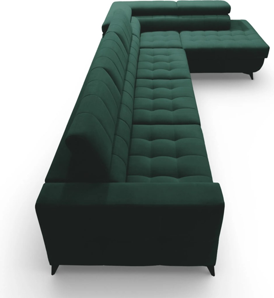 Colțar extensibil Nardo Maxi dreapta - velur verde Bluvel 78