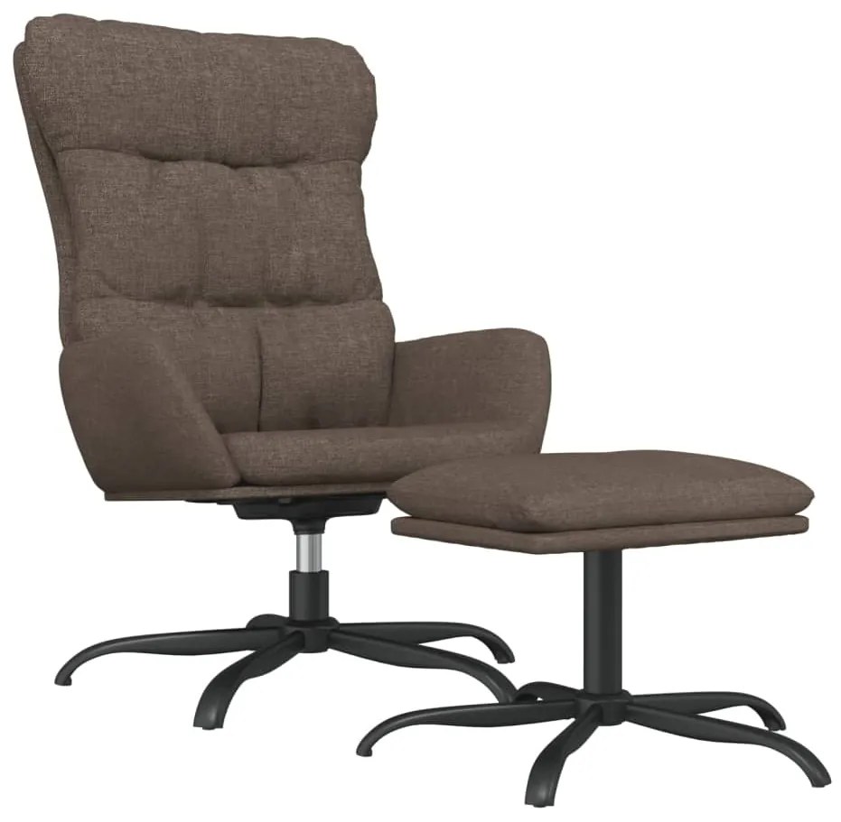 3097592 vidaXL Scaun de relaxare cu taburet, gri taupe, textil