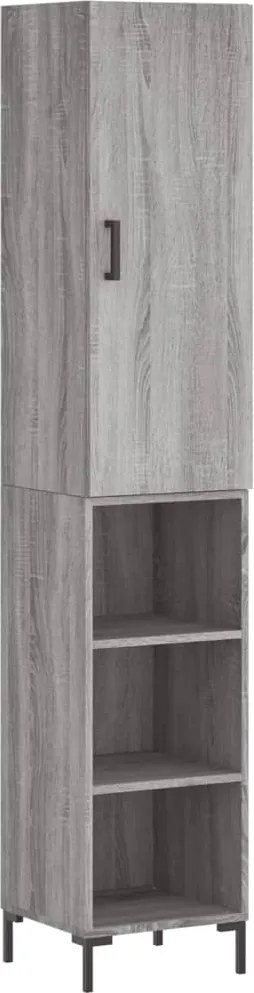 vidaXL Dulap înalt, gri sonoma, 34,5x34x180 cm, lemn prelucrat