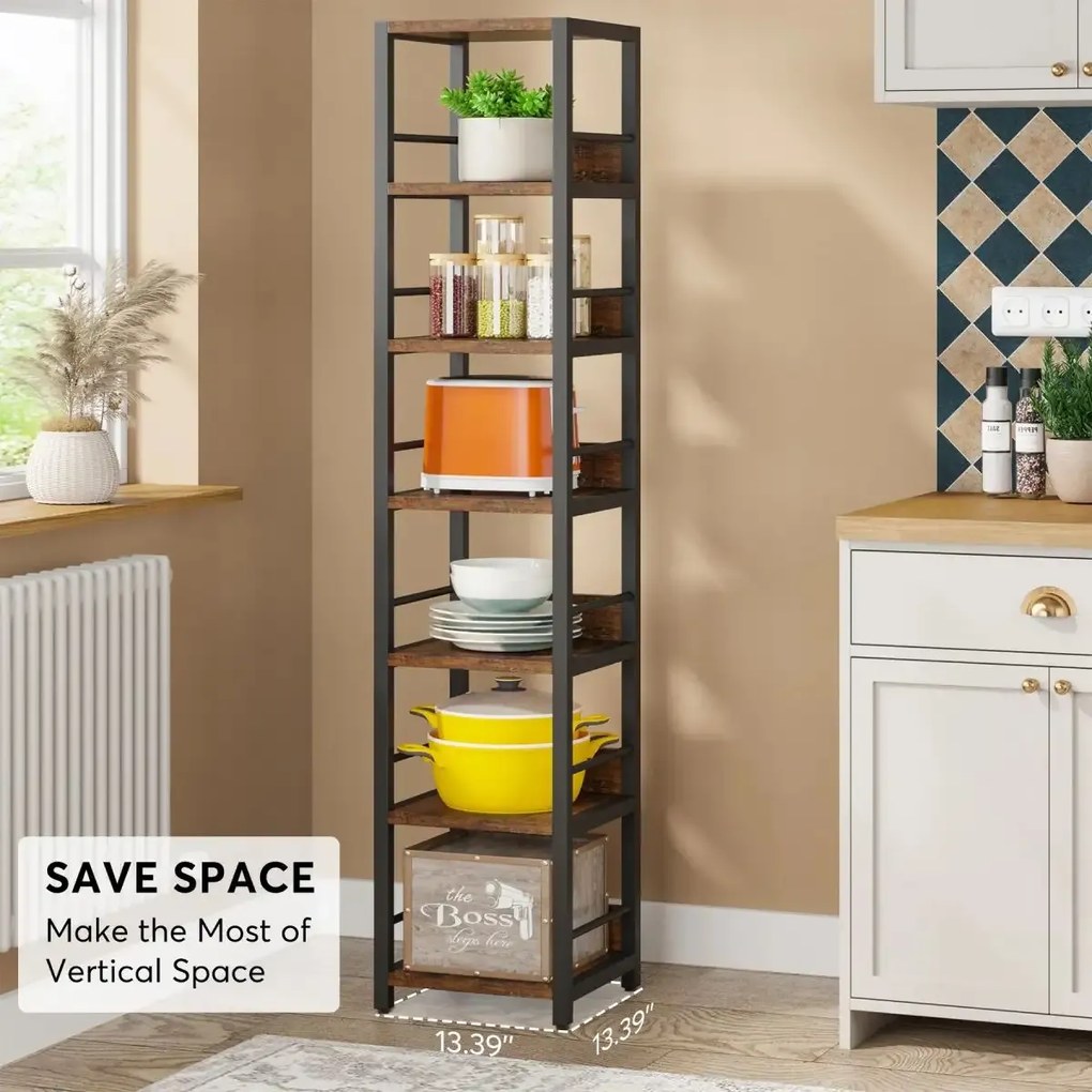 Biblioteca de colt, nuc/negru, 190x35x35 cm