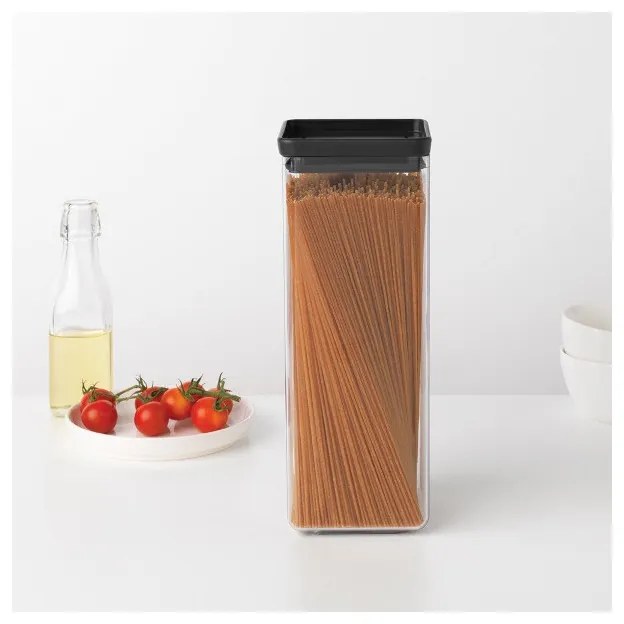 Borcan de depozitare Brabantia Tasty+ 1001173, 2,5 l, Mașină de spălat vase și frigider, Gri închis