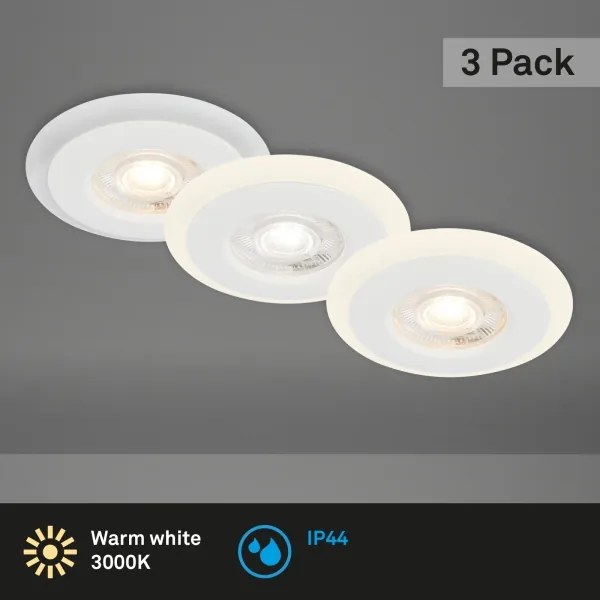 Briloner 7039036 - Set 3x spoturi LED încastrate pentru baie, 3xLED/5W/230V, IP44, alb