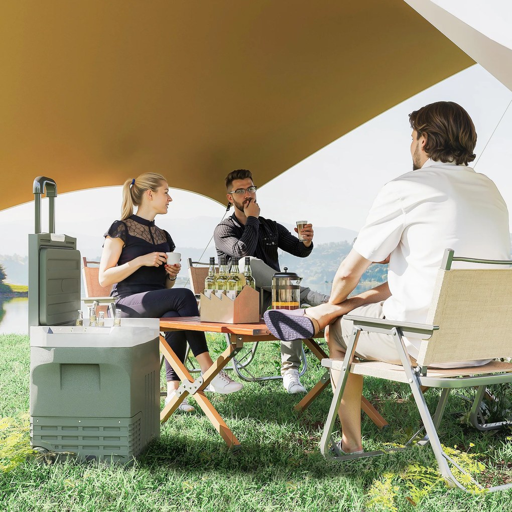 Outsunny Ladă frigorifică electrică portabilă 40 L frigider portabil pentru mașină moduri ECO/MAX mâner telescopic 61x39x49,5cm gri | Aosom Romania