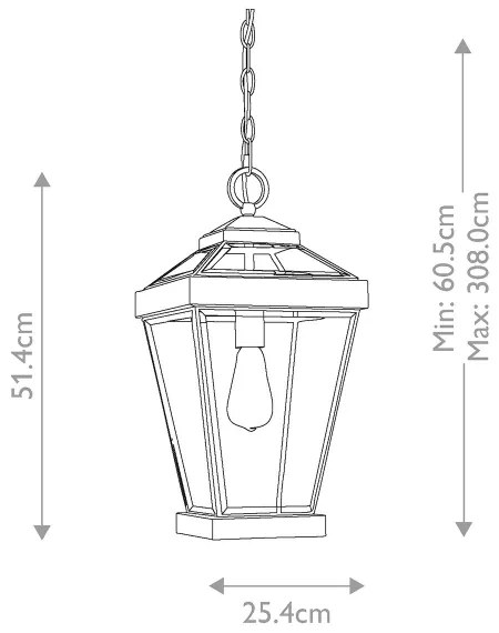 Lustră de exterior pe lanț RAVINE 1xE27/60W/230V IP23 neagră Quoizel