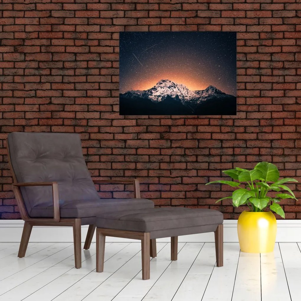 Tablou cu cerul nocturn cu munți (70x50 cm)
