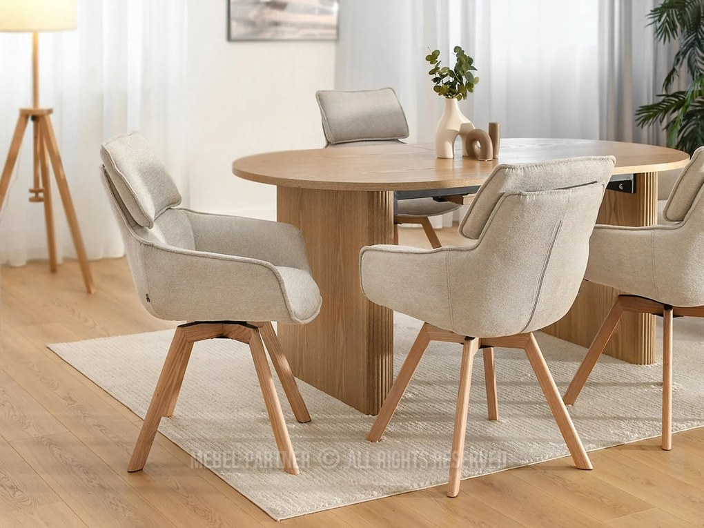 Scaun Doris (bej + stejar). Promo -18%. 1111032