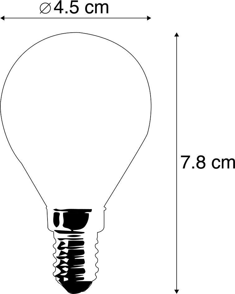 Set de 4 becuri LED E14 P45 mat 3,5W 360lm 2700K