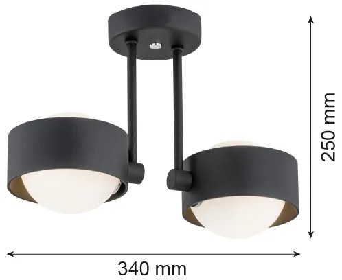 Lustră pe tijă MASSIMO PLUS 2xG9/6W/230V neagră Argon 7089