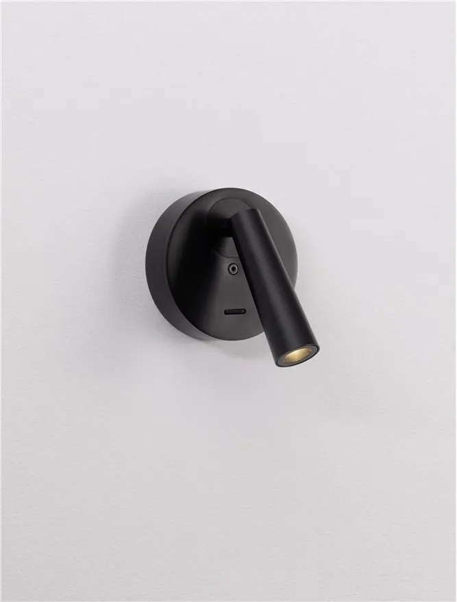 Aplica cu Spot LED directionabil stil minimalist TICO negru, NVL-9695147