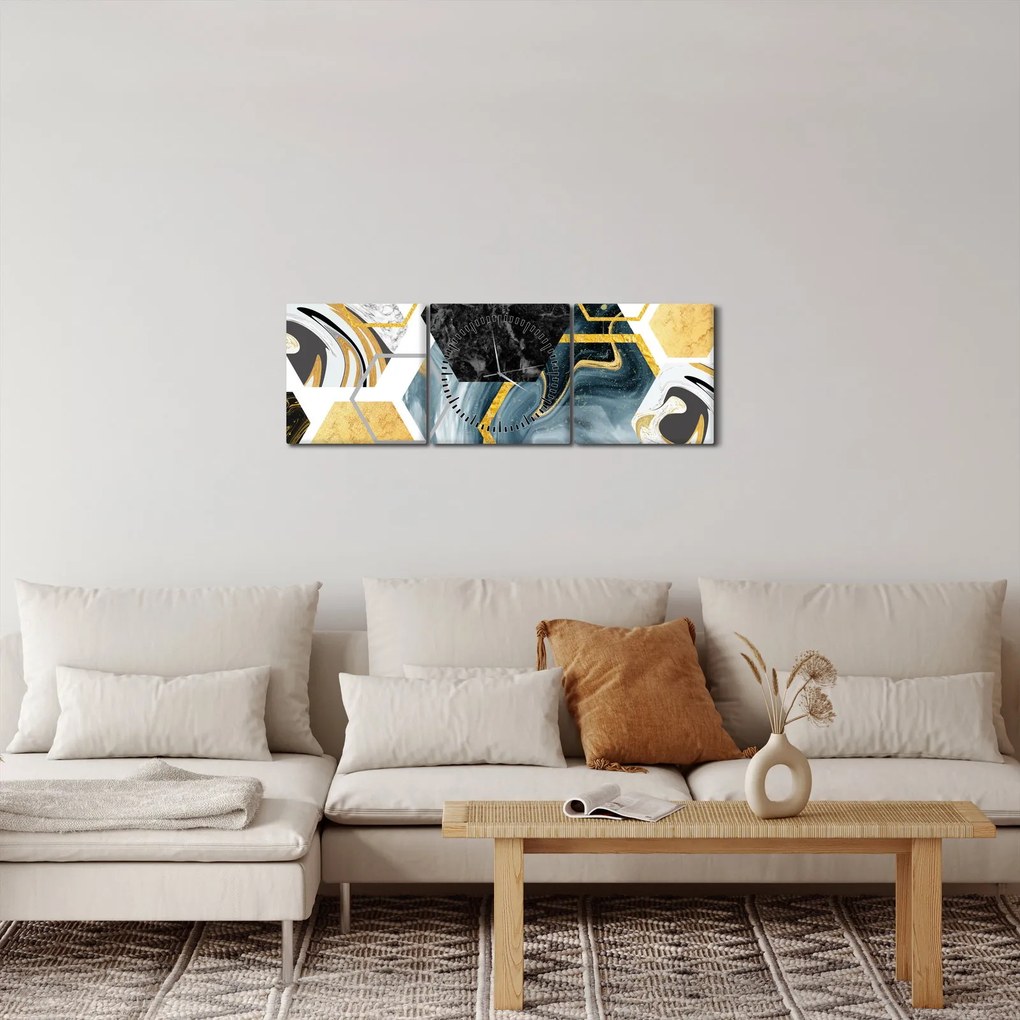 Tablou - Poligon (cu ceas) (90x30 cm)
