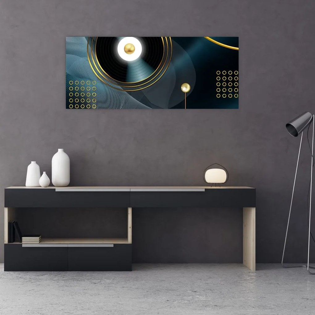 Tablou - Cercuri aurii (120x50 cm)