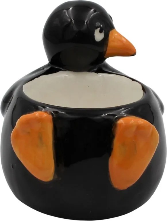 Suport ou din ceramică pinguin negru