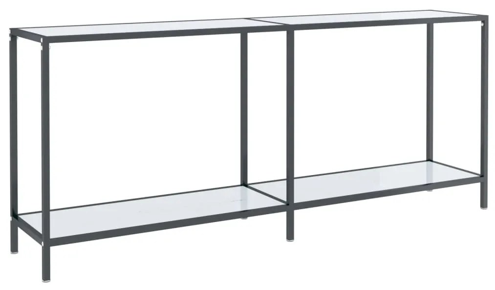 331704 vidaXL Masă consolă,alb, 180x35x75,5 cm, sticlă securizată