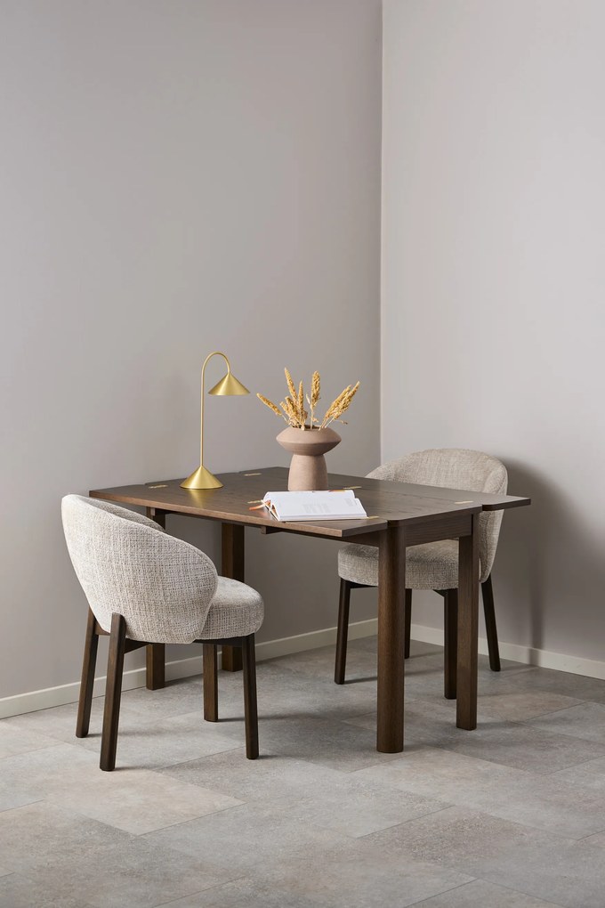 MAZZONI EXPORT DEBORA Bej (țesătură Juto 4)/cadru stejar afumat (nuanță de nuc) - SCAUN DE LEMN ADÂNC PENTRU LIVING SUFRAGERIE BIROU