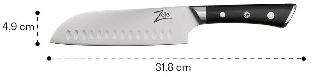 Seria Razor-Edge, cuțit santoku de 7", 59 HRC, oțel inoxidabil