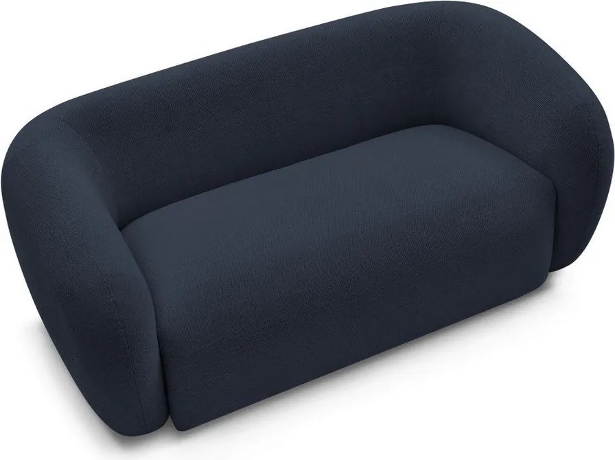 Canapea albastru-închis cu tapițerie din chenille 160 cm Celine – Bobochic Paris