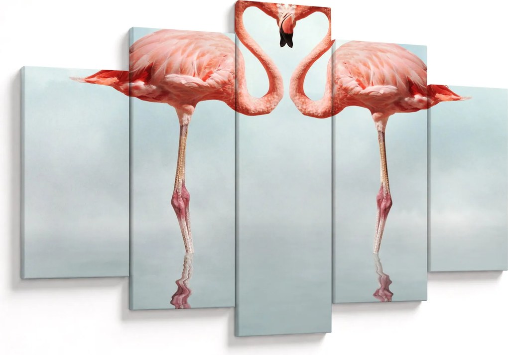 Tablou cu doi flamingo (150x105 cm)