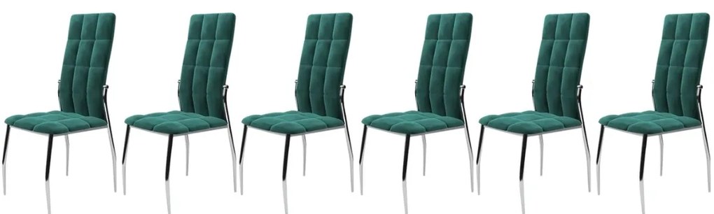 Set 6 scaune K416 velvet verde