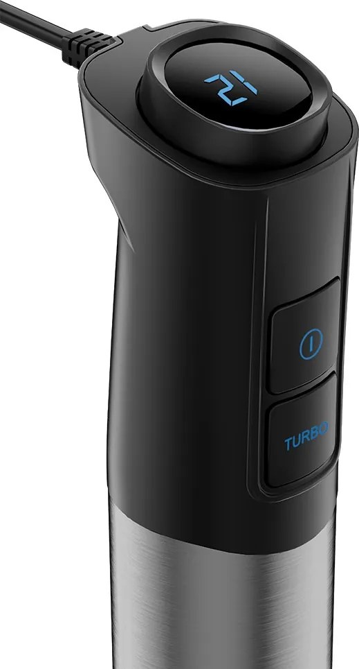 Mixer vertical 5 in 1 Zilan ZLN3939, Putere 1200W, 12 trepte de viteza, Functie Turbo, Afisaj digital, Inox