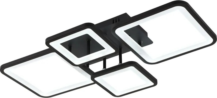 Plafoniera LED ERSTE Ambient 70W Negru Mat Dimabilă 3CCT 3850lm, Corp Iluminat Industrial Chic Modern pentru Living, Design Geometric Eficient