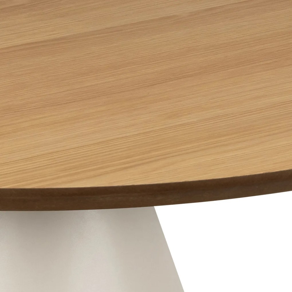 MAZZONI EXPORT BOSCO Stejar natural/picior bej (Cașmir) - MASĂ DE CAFEA ROTUNDĂ 65 cm MASĂ DE CAFEA PENTRU SUFRAGERIE FURNIR
