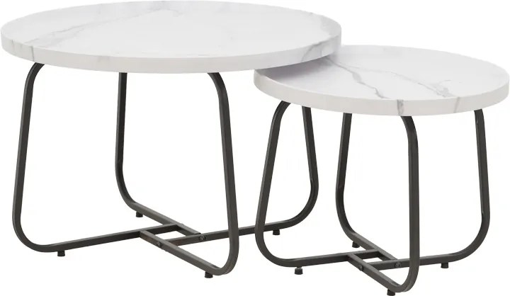 Set 2 Masute Cafea Crissbay MDF Finisaj Marmura Alba