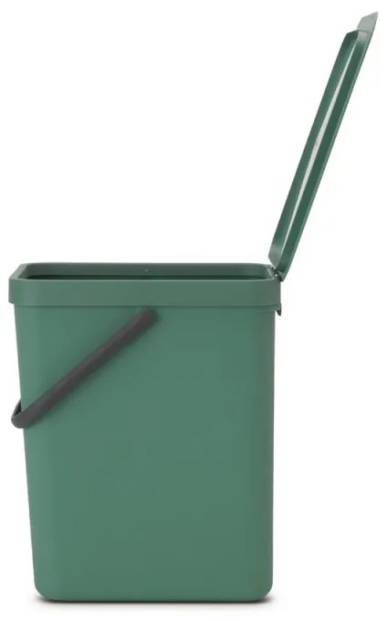 Cos de gunoi colectare selectiva Brabantia Sort&Go 1003236, 25 L, Maner, Montabil pe perete, Verde inchis
