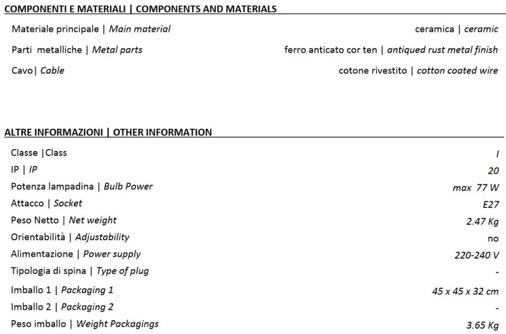 Lustra design retro realizata manual din ceramica INDUSTRIAL