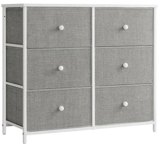 Comoda cu sertare HESTO 80x71 cm, alba/gri