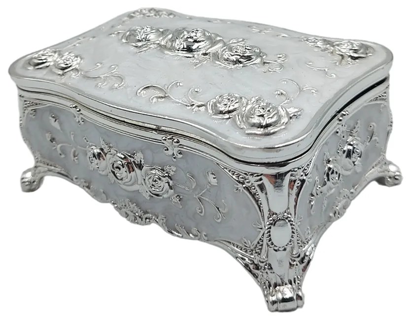 Caseta bijuterii argintata SOPHIE, 11x7x5cm
