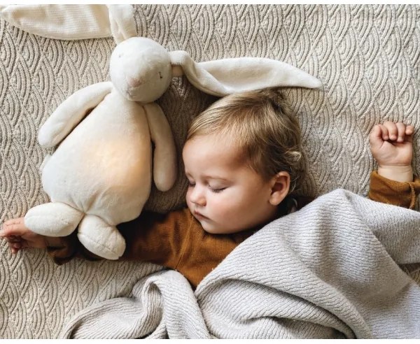 Pluș de îmbrățișat cu sunete și lumină Moonie iepuraș 2.0 cream