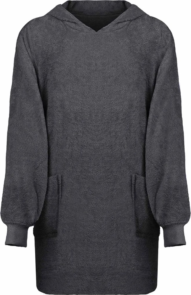 vidaXL Hanorac pătură KINN Antracit L Bumbac