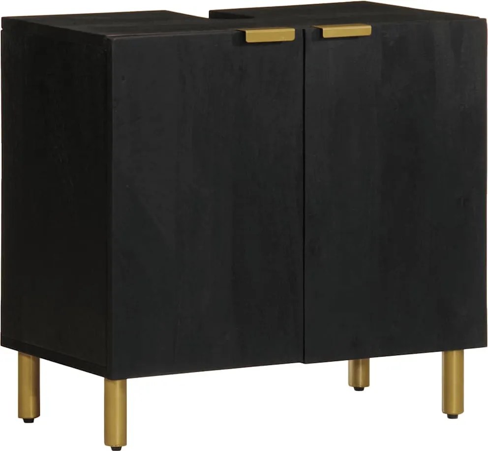 vidaXL Dulap chiuveta de baie, negru, 62x33x58 cm, lemn prelucrat