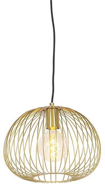Set de 5 lămpi suspendate de design negru și auriu - Wires