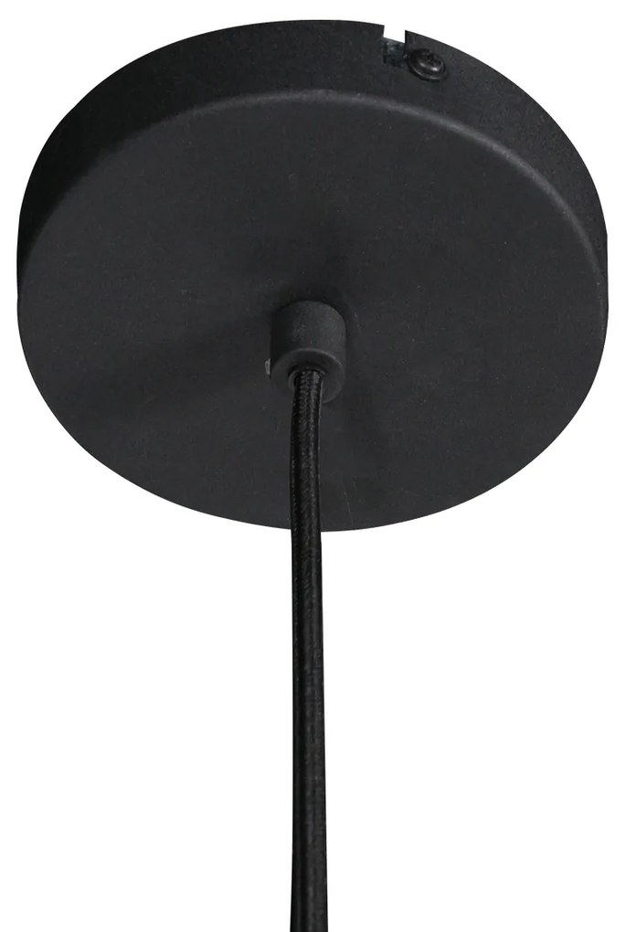 Lampă pandantiv Japandi neagră cu abajur din stofă 45cm - Sable