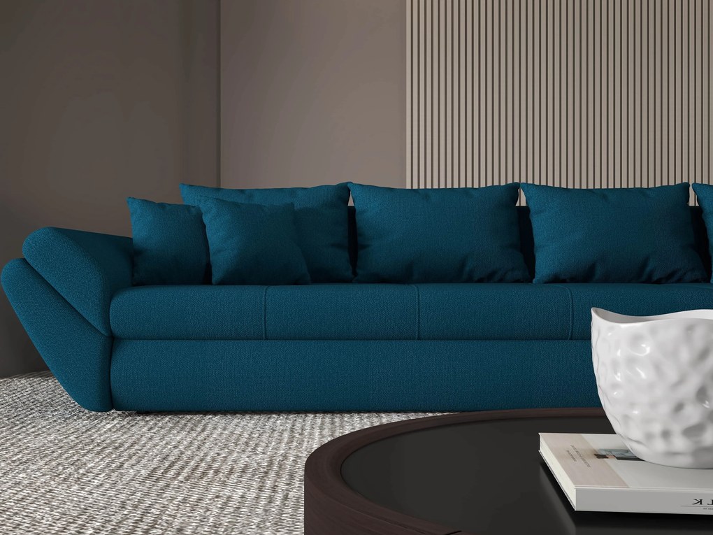 Colțar extensibil dumonde cu ladă de depozitare si sezut confortabil din spuma high-density, Loana XL Enjoy Petrol II 335x185 cm