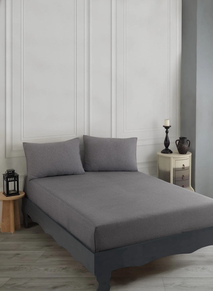 Set husa pat dublu ROAD POTLU, negru, bumbac/poliester, 160x200 cm, cu
