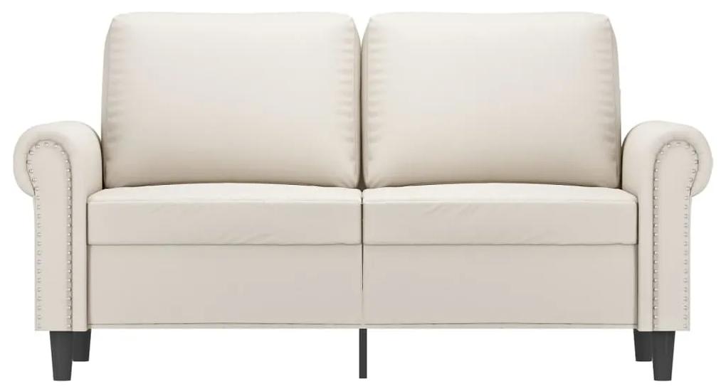Canapea cu 2 locuri, crem, 120 cm, piele ecologica Crem, 152 x 77 x 80 cm