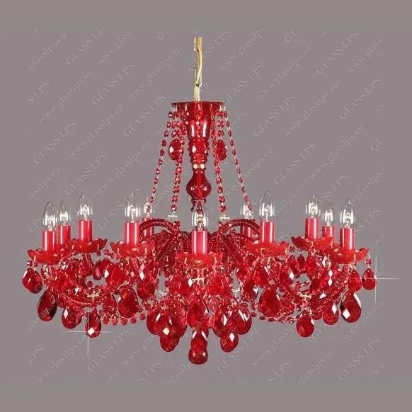 Lustra 12 brate cristal Bohemia L11 120/12/1 all ruby