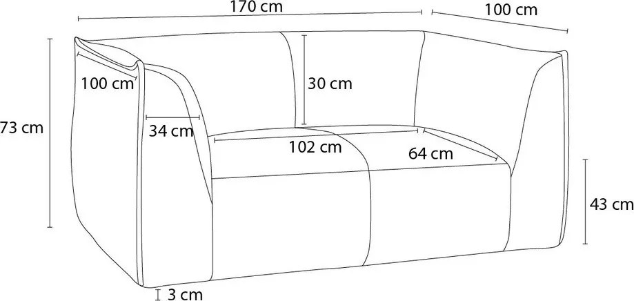 Canapea maro cu tapițerie din catifea reiată 170 cm Giorgia – Bobochic Paris