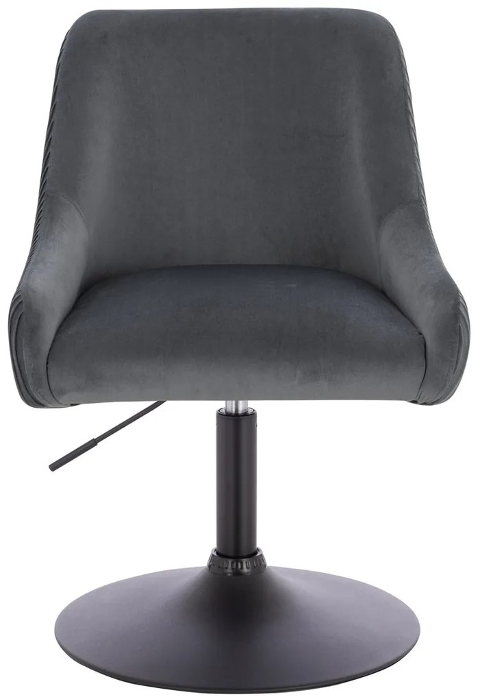 HR920N Scaun Grafit din Catifea cu Bază Neagră