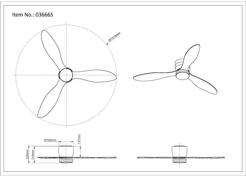 Lustra LED cu ventilator si telecomanda ARMANDO negru 03666S GL